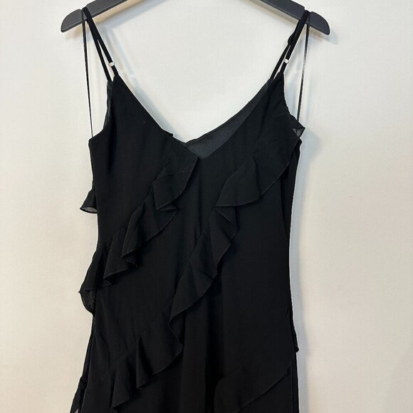 PETAL & PUP Ciao Ruffle Chiffon Gown in Black Size X-Large - Picture 9 of 14